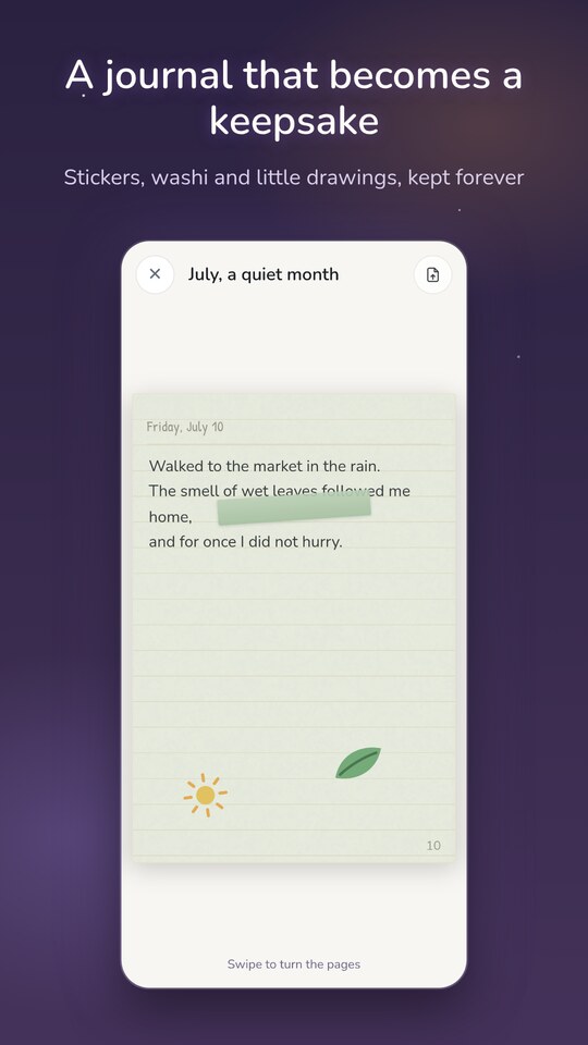 A journal page open for writing
